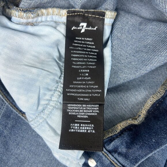 7 for All Mankind Roxanne Ankle Raw Hem Jeans Womens 29 Blue Five Pocket 7FAM - Picture 6 of 13